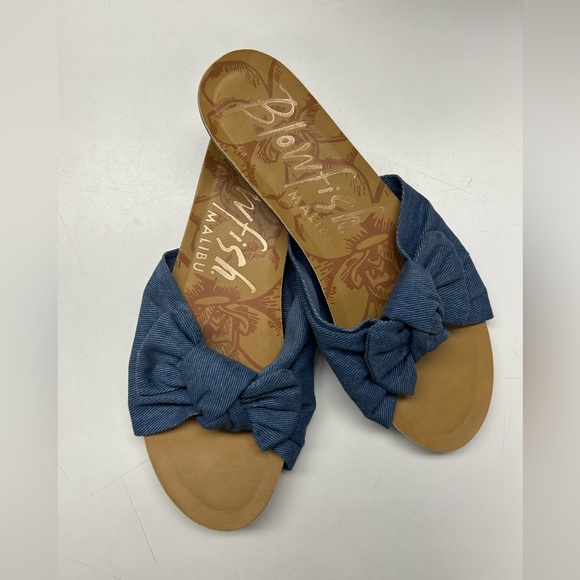 Blowfish Women's Denim Blue Bow Sandals - Picture 1 of 6